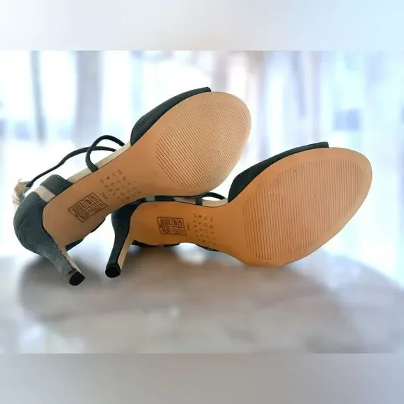 WHBM Colorblock Suede Strappy HeelsILARIA Sea Shadow Size 7.5